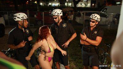 Natasha Nice - Cops share chubby MILF's wet holes in dirty gangbang - xbabe.com